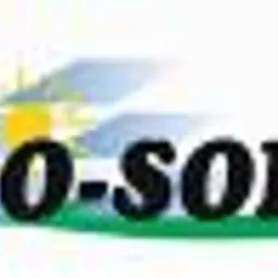 Logo firmy ECO-SOLAR z Starachowic, przedstawiające stylizowane panele słoneczne i zielony napis na białym tle.