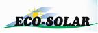 Logo firmy ECO-SOLAR z Starachowic, przedstawiające stylizowane panele słoneczne i zielony napis na białym tle.
