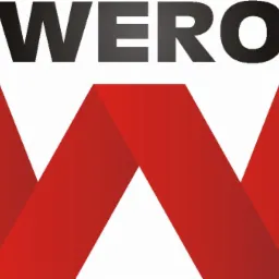 Czerwone logo firmy WERo w kształcie litery W na białym tle.