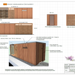Schemat budowy pomieszczenia gospodarczego z drewutnią. Projekt PaKKA