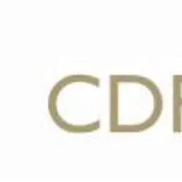 Logo firmy CDFox w kolorze piaskowym na białym tle.