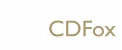 Logo firmy CDFox w kolorze piaskowym na białym tle.