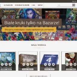 Strona internetowa polskiego sklepu z grami planszowymi Bazar Gier (bazar-gier.pl) z ofertą gier 'World of Warcraft' i promocjami na gry 'Pan Lodowego Ogrodu', 'Scythe', 'Alternatywy 4' i 'Drako'.