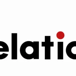 Logo firmy z czerwonym symbolem osoby w okręgu i czarnym napisem 'relations', z czerwoną kropką nad literą 'i'.