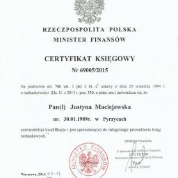 Certyfikat Ministra Finansów