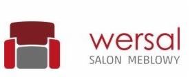 Logo firmy Wersal Salon Meblowy, z graficznym symbolem fotela w kolorach bordo i szarości.
