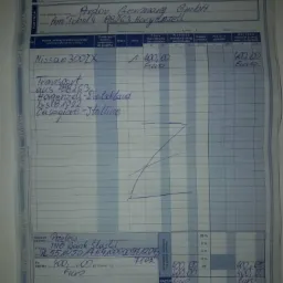 Skan faktury za transport samochodu Nissan 300ZX z Niemiec (Horgenzell) do Włoch (Casagiove), wystawionej przez Max-Logistyk Inter. EU.