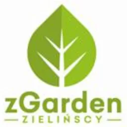 Logo firmy zGarden - Zielińscy przedstawiające zielony liść z widocznymi nerwami na białym tle.