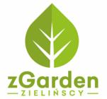 Logo firmy zGarden - Zielińscy przedstawiające zielony liść z widocznymi nerwami na białym tle.