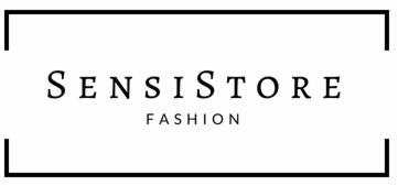 Logo SensiStore Fashion w czarnej ramce, minimalistyczny design.