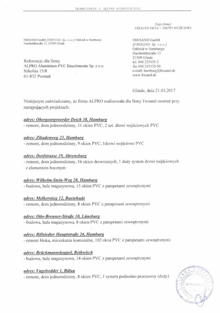 Referencje za 2016 rok - tłumaczenie str. 1