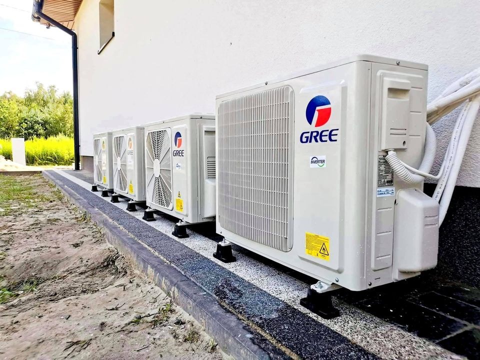 4x montaż klimatyzatorów GREE Lomo Eco w domu jednorodzinnym