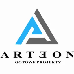 Logo firmy ARTEON z niebiesko-szarym symbolem w kształcie litery A i napisem 'GOTOWE PROJEKTY' poniżej.