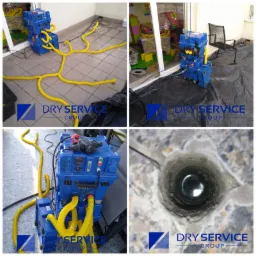 Osuszanie strefy izolacji dachu płaskiego.