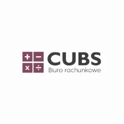 Logo biura rachunkowego CUBS z symbolem matematycznym w lewym górnym rogu.
