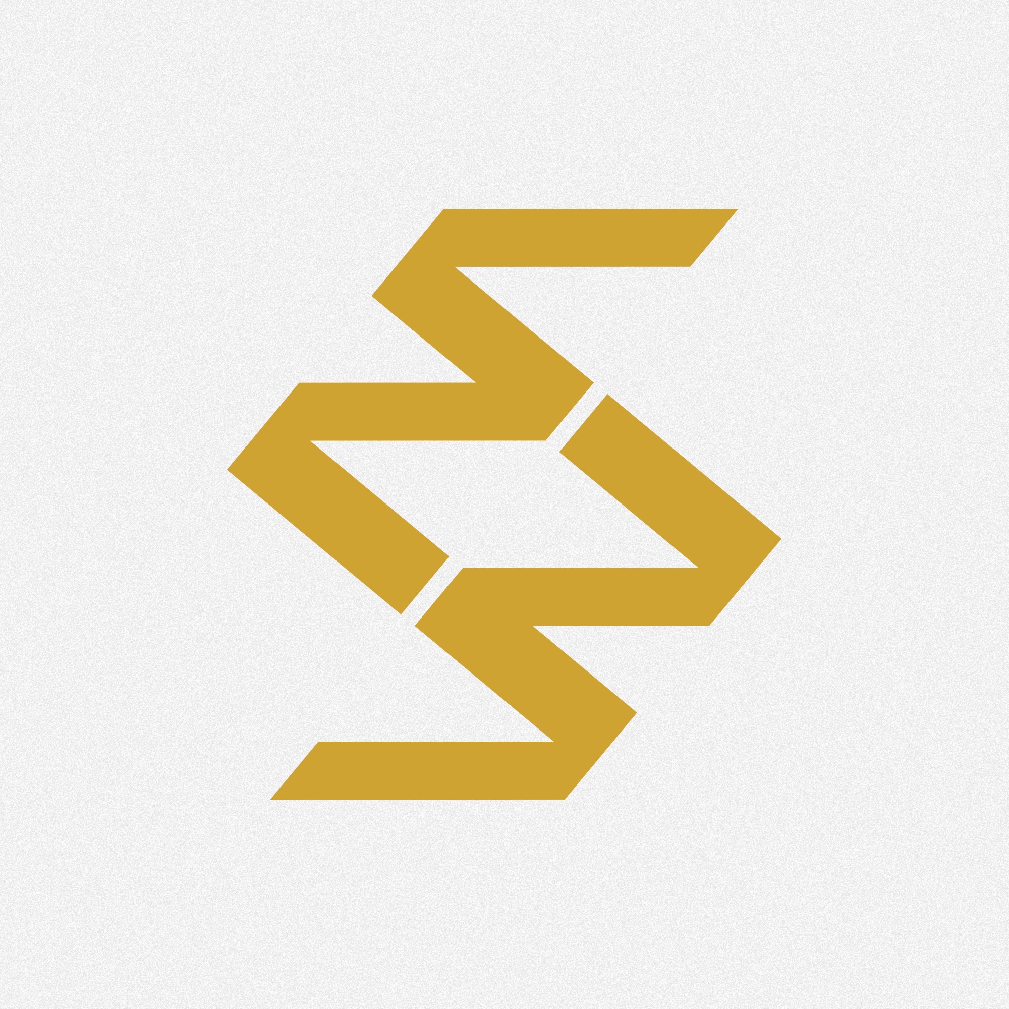 Złoty, geometryczny logotyp kancelarii prawnej z Gdyni na teksturowanym, białym tle, przypominający stylizowaną literę 'S'.