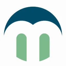 Abstrakcyjne logo z motywem dachu w kolorze granatowym i zielonym, na białym tle.