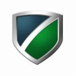 Srebrna tarcza z zielono-niebieskim wypełnieniem i białym symbolem akceptacji w kształcie litery V.