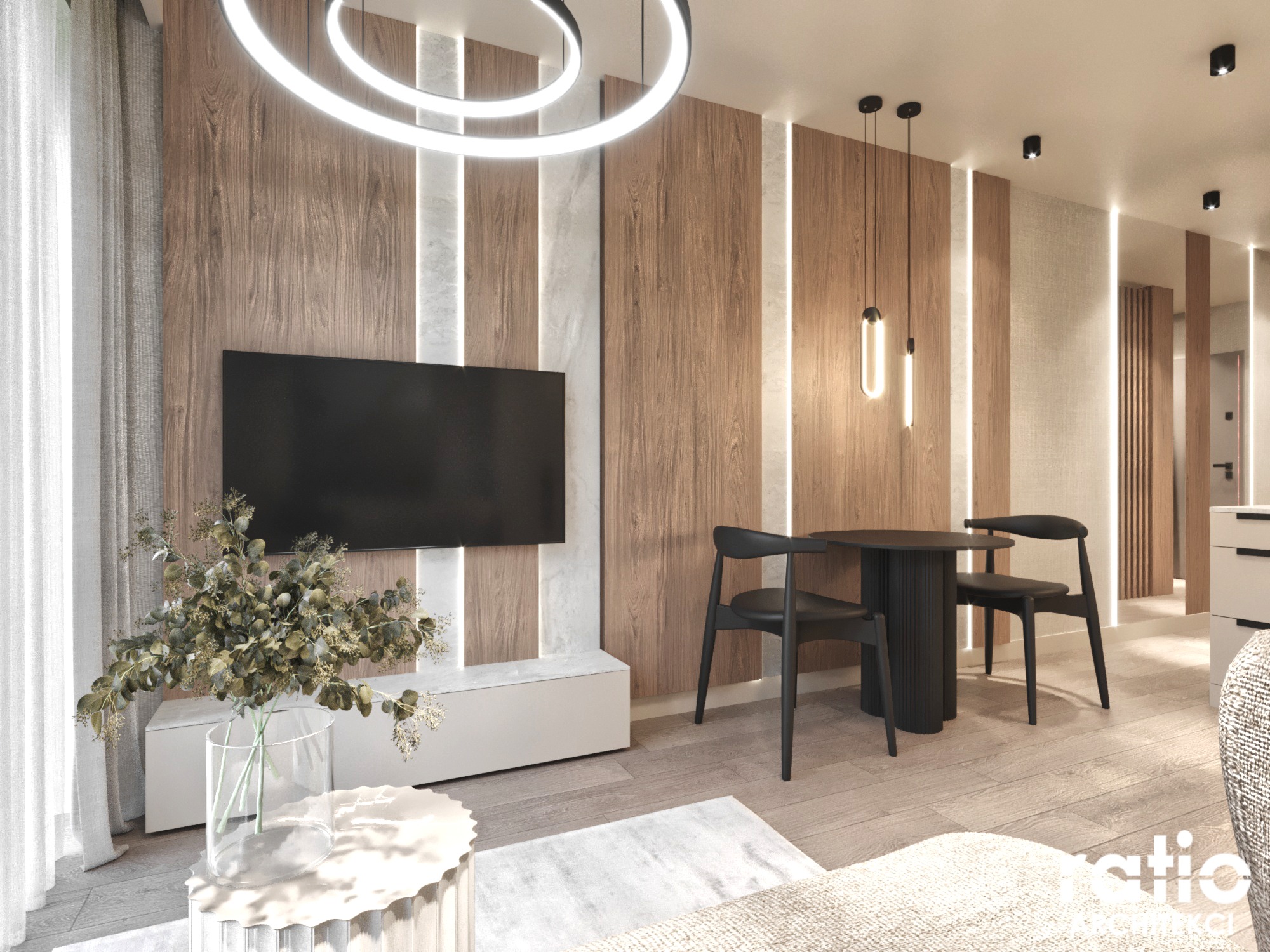 Projekt kawalerki w stylu nowoczesnym