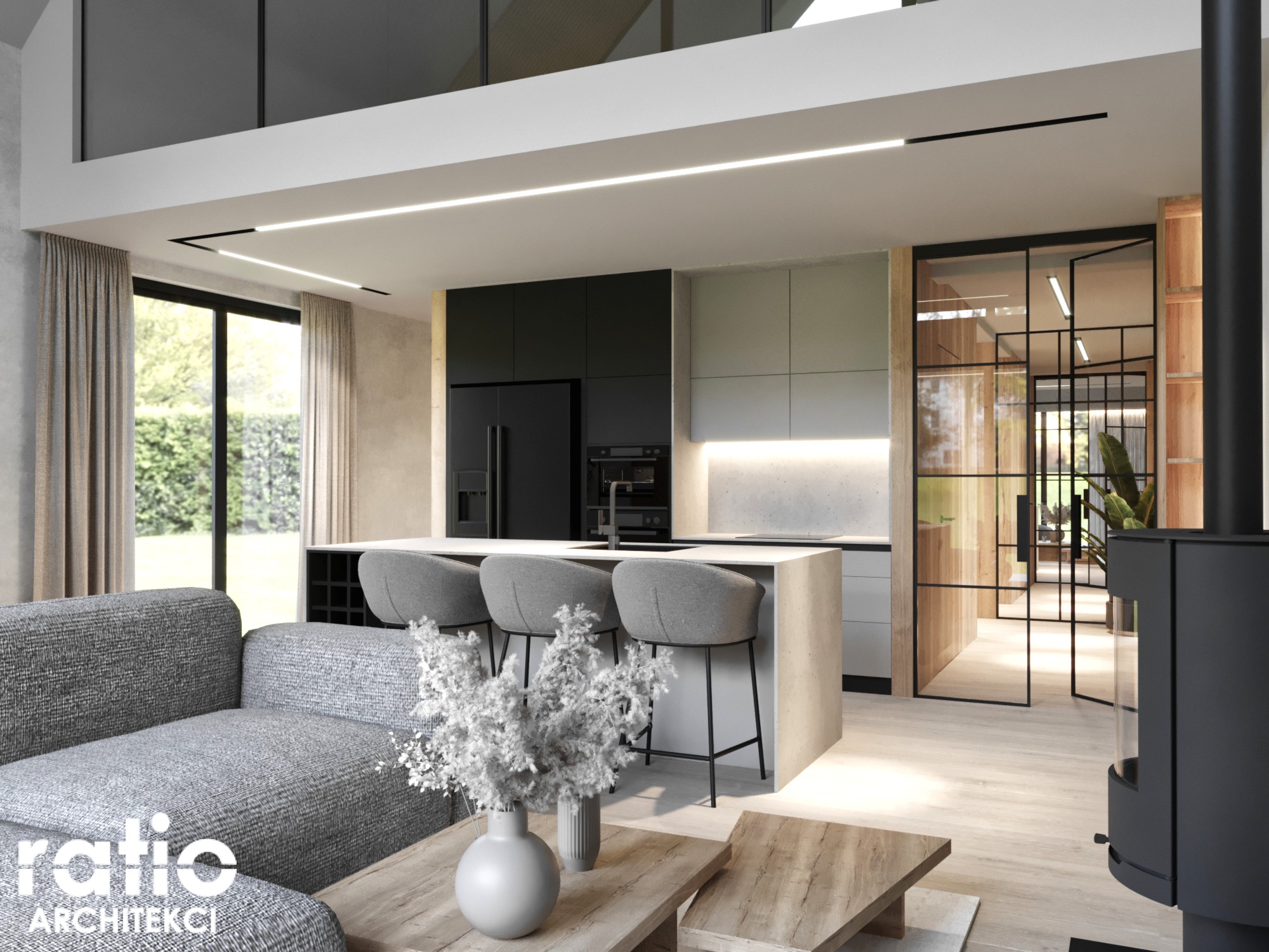 Projekt domu z elementami loftowymi