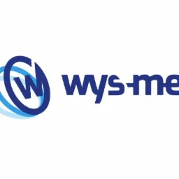 Niebieskie logo firmy 'wys-met' z charakterystyczną literą 'W' wpisaną w okrąg z efektem cienia.