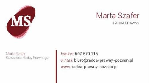 KANCELARIA PRAWNA RADCA PRAWNY MARTA SZAFER - Prawo gospodarcze Poznań