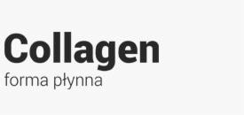 Napis Collagen forma płynna na białym tle, czcionka bezszeryfowa.