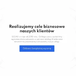 Grafika reklamowa z hasłem 'Realizujemy cele biznesowe naszych klientów' otoczona ikonami popularnych narzędzi biznesowych, takich jak Shopify, Google Drive, Dropbox i inne, na białym tle.
