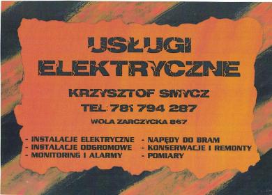 Usługi elektryczne- Krzysztof Smycz - Elektryk Wola Żarczycka