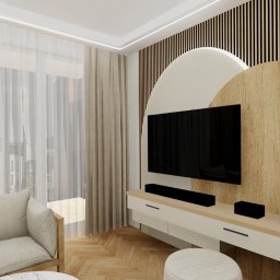 Projekt i aranżacja mieszkania 83m2 Warszawa Praga.  Stan developerski.