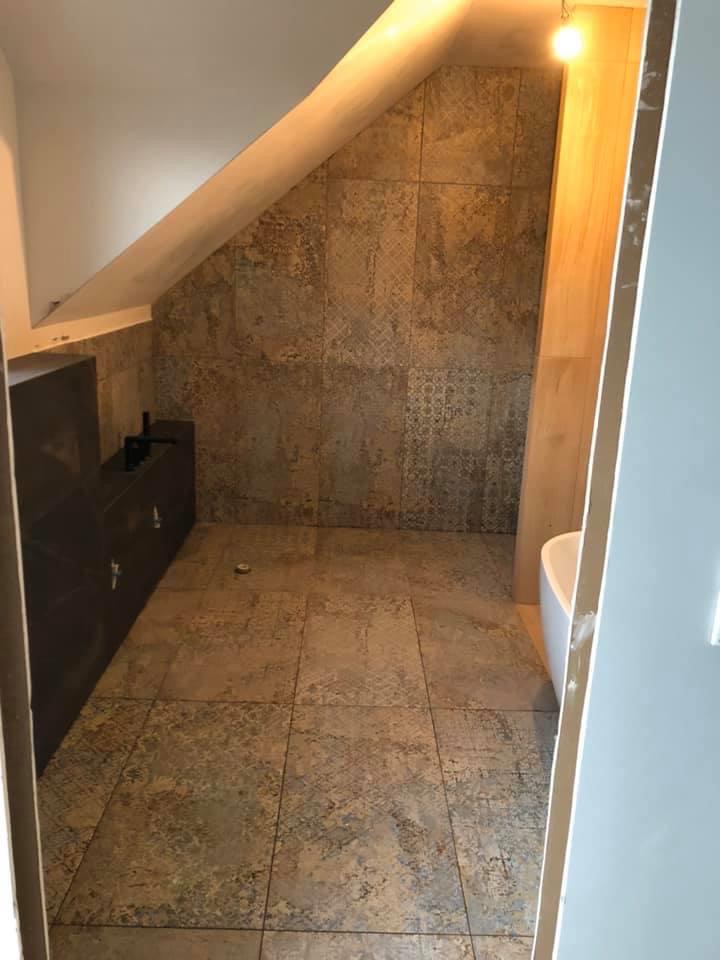 Fragment łazienki wykonanej z indywidualnego projektu od klienta. Miejsce pracy Jaworze.