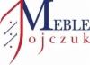 Logo firmy meblarskiej Mojczuk z stylizowaną literą M i napisem 'MEBLE Mojczuk' w kolorach czerwonym, niebieskim i beżowym.