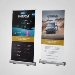 Projekt graficzny rollupów dla firmy CarbonQ.
