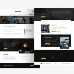Projekt strony internetowej CarbonQ Poland, prezentujący ofertę szkoleń PPF, z widocznymi sekcjami dotyczącymi szkoleń stacjonarnych, trenera, partnerów i formularzem kontaktowym, utrzymany...