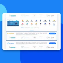 Porównanie interfejsów platform do handlu kryptowalutami, z ocenami użytkowników, łatwością obsługi, liczbą dostępnych walut, opcjami płatności i prowizjami, prezentowane na ekranie tabletu.