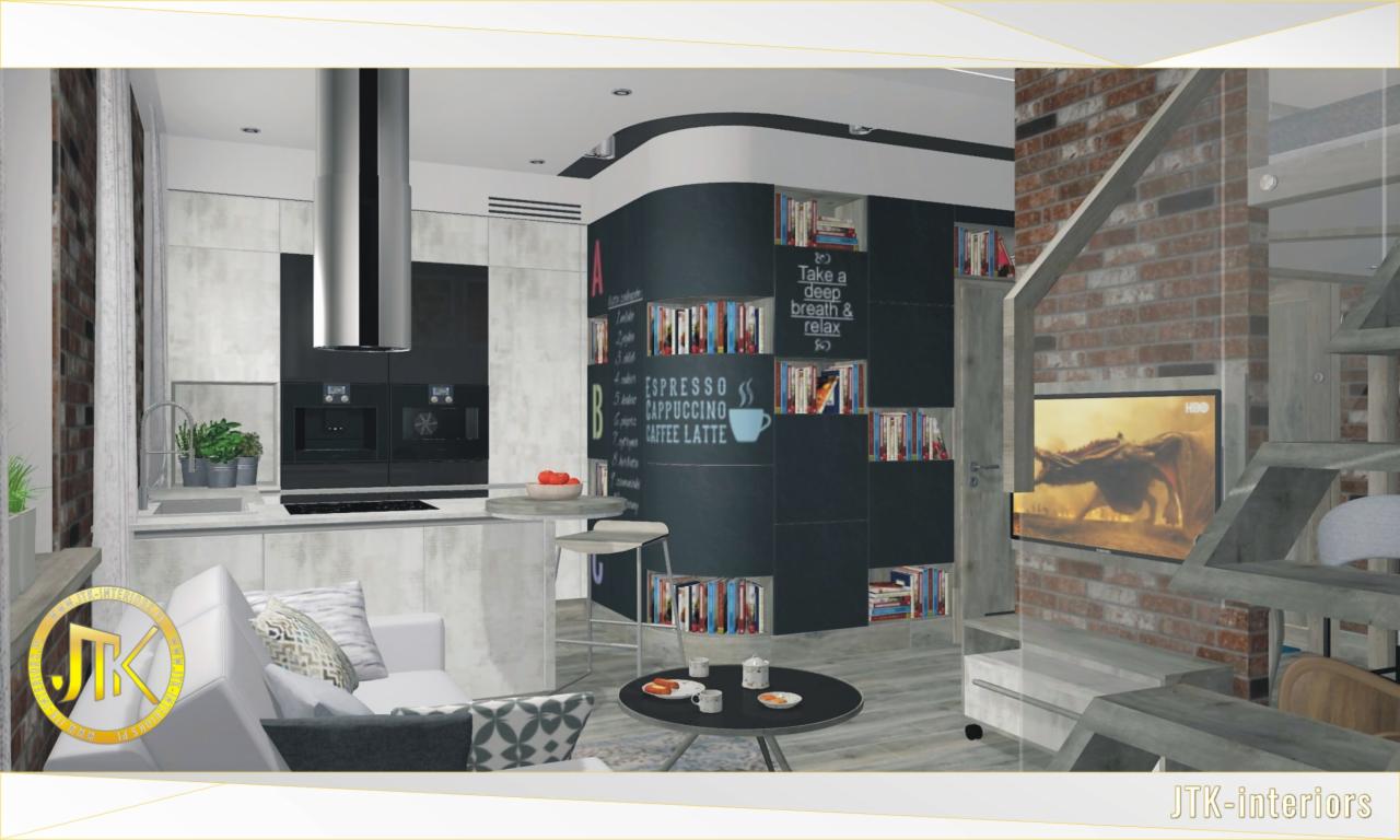 Projekt małej kawalerki dla studenta w Czeladzi 01