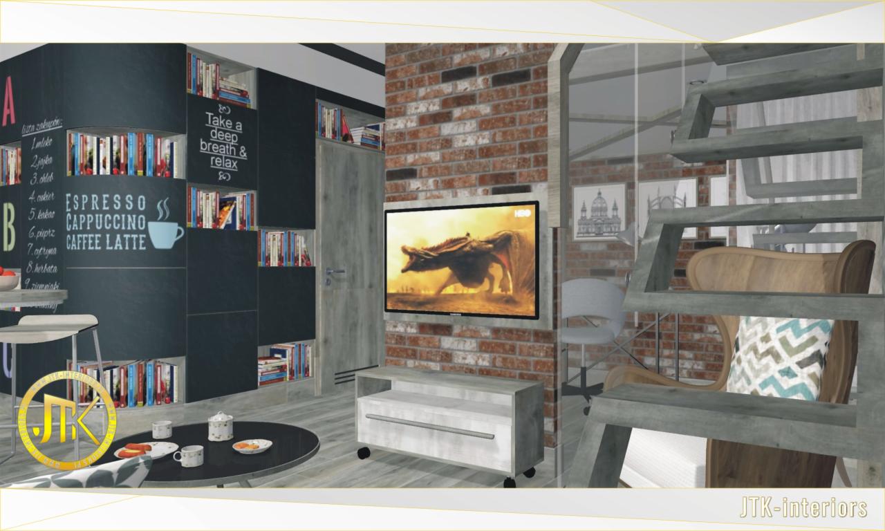 Projekt małej kawalerki dla studenta w Czeladzi 02