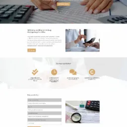 Strona internetowa biura księgowego efka.pl z ofertą kompleksowej obsługi firm, spółek i jednoosobowych działalności gospodarczych. Widoczne elementy nawigacji i kontakt.