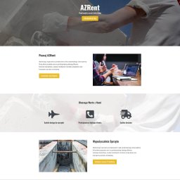 Scribnet - Strona internetowa wypożyczalni sprzętu budowlanego AZRent z pracownikiem w masce, oferująca szybki dostęp, profesjonalną obsługę i dostawę narzędzi.