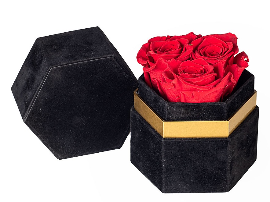 Flowerbox sześciokątny, opakowania ozdobne, opakowanie produktowe.