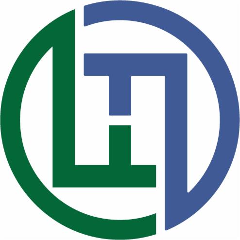 Logo firmy z geometrycznym połączeniem liter L i T w okręgu, gdzie litera L jest w kolorze zielonym, a litera T w kolorze niebieskim.
