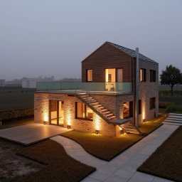 projekt indywidualny domu z tarasem widokowym . Budynek mieszkalny jednorodzinny ma powstać we wsi Jaśce pod Pionkami