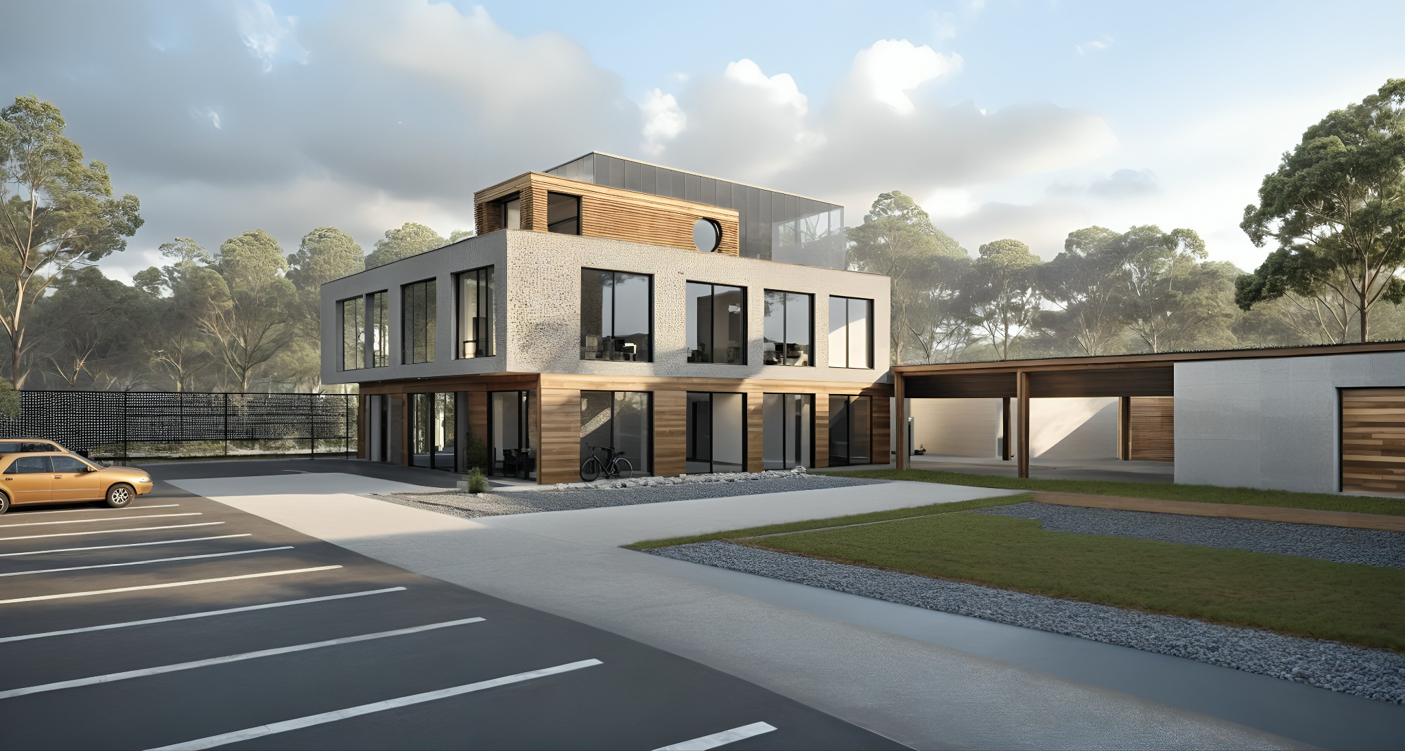 projekt indywidualny budynku biurowego z częścią socjalną i garażowo magazynową w Radomiu