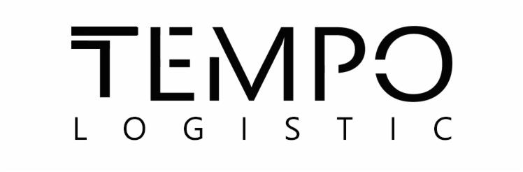 Logo firmy Tempo Logistic w czerni na białym tle, z nowoczesną typografią.