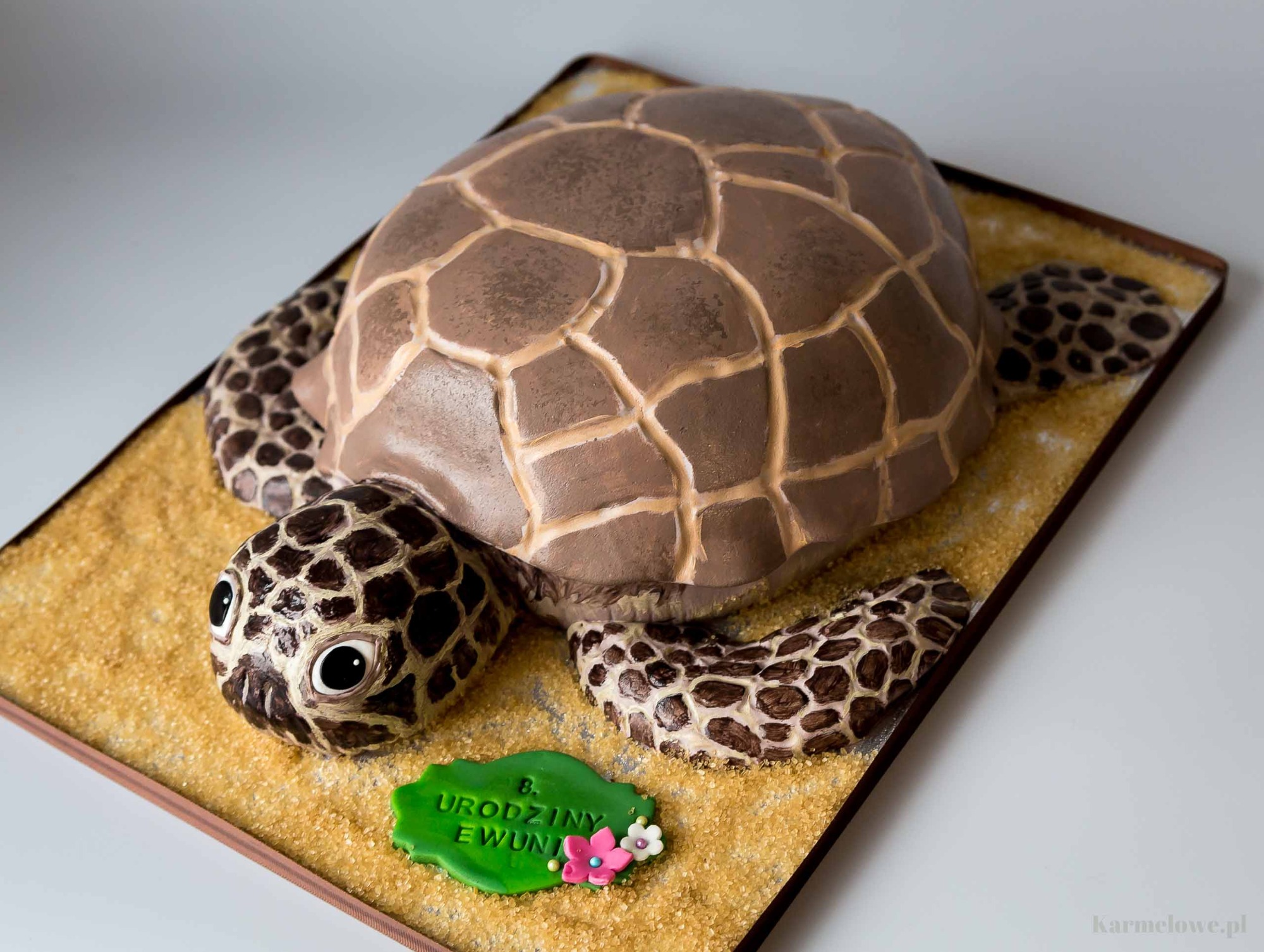 Tort 3D w kształcie żółwia morskiego