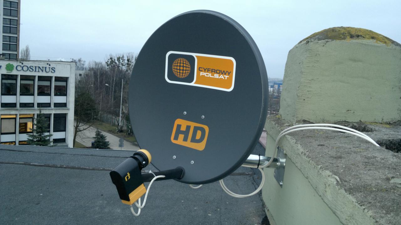 Montaż anteny sat-polsat z konwerterem unicable