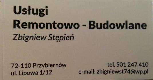 USŁUGI REMONTOWO BUDOWLANE ,ZBIGNIEW STĘPIEŃ - Gładzie Przybiernów