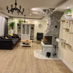 Generalny remont salonu wraz z budową kominka.