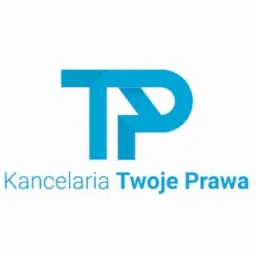 Niebieskie logo Kancelarii Twoje Prawa, przedstawiające stylizowany znak TP.