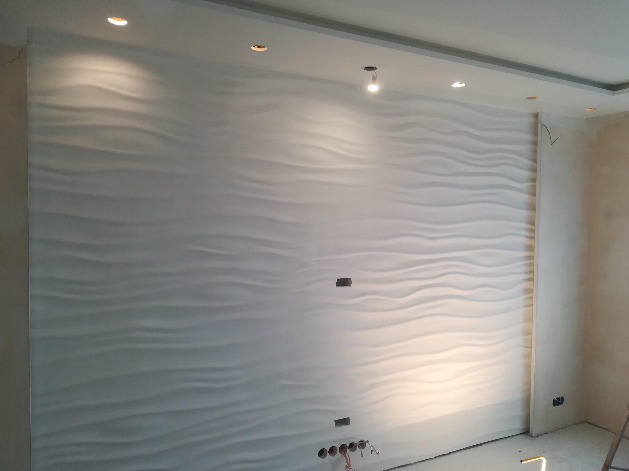 Sciana tv 3d fale z płyt gipsowych